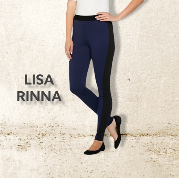 Lisa Rinna Collection Pants - Lisa Rinna  Navy Pants/Leggings XLP